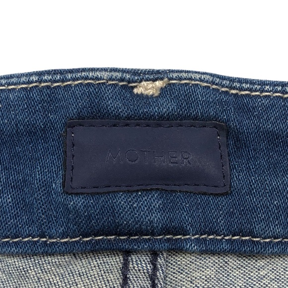 Mother The Looker Ankle Fray Skinny Jeans 27X28 Blue 20000 Leagues Under The Sea - Picture 4 of 10